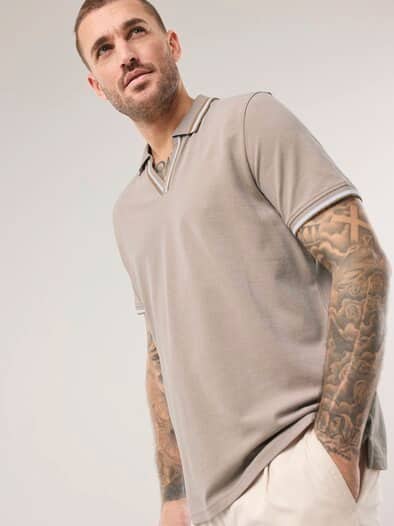 Bi Colour Polo Latte