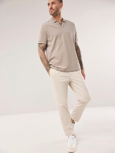 Bi Colour Polo Latte