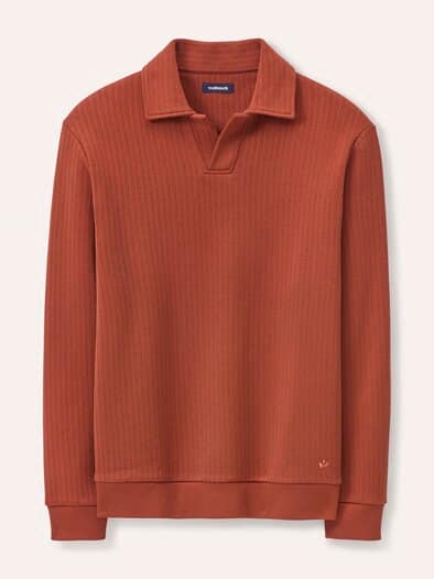 Sweatshirt mit Kragen Rotbraun