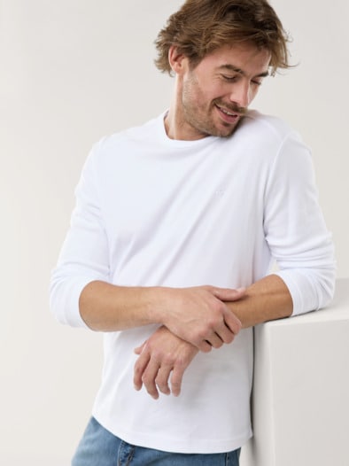 Langarm Zu schade für Drunter-Shirt Weiß