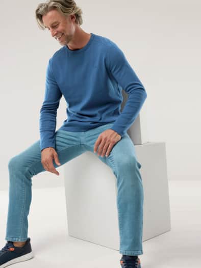 Langarm Zu schade für Drunter-Shirt Mittelblau