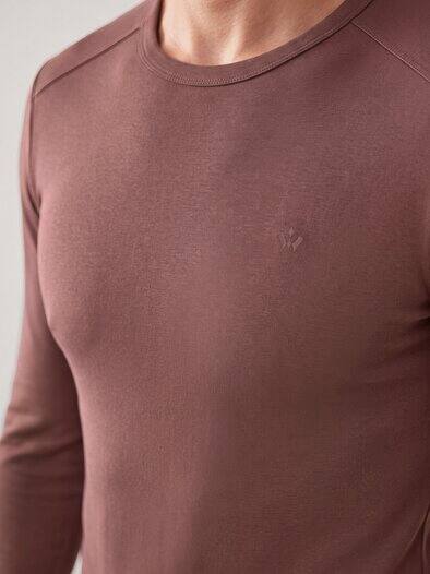 Langarm Zu schade für Drunter-Shirt Braun