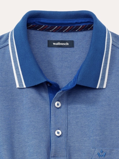 Extraglatt-Polo Bicolor Lichtblau