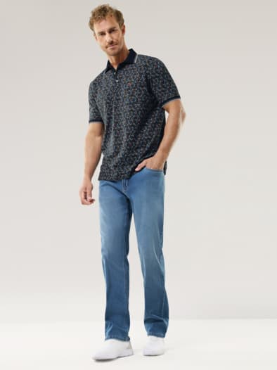 Extraglatt-Polo Bicolor Druck