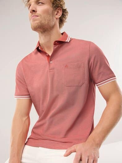 Extraglatt-Polo Bicolor Koralle