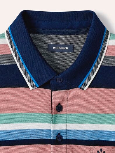 Extraglatt-Polo Bicolor Streifen