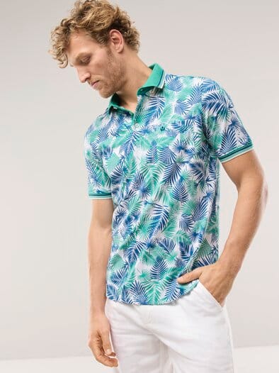 Extraglatt-Polo Bicolor Druck Blätter