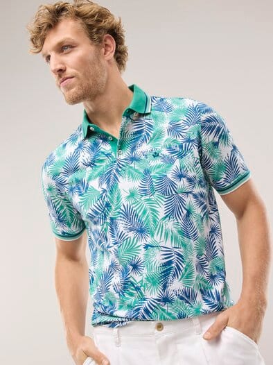 Extraglatt-Polo Bicolor Druck Blätter