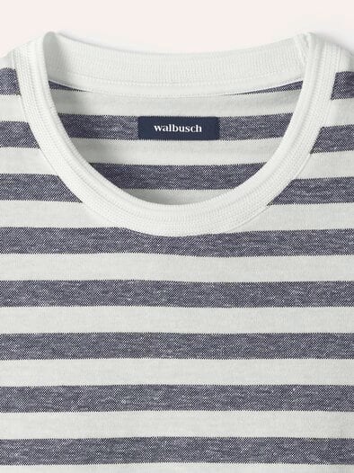 Leinen Streifenshirt Marine/Weiß