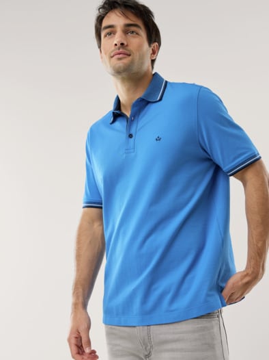 Comfort Stretch Polo Azurblau