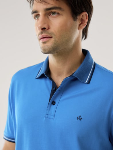 Comfort Stretch Polo Azurblau