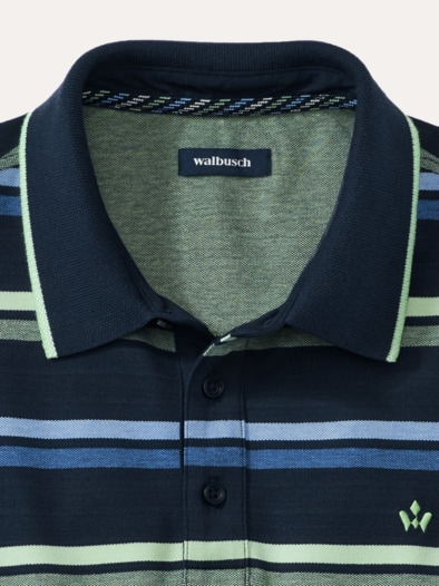Comfort Stretch Polo Streifen Grün
