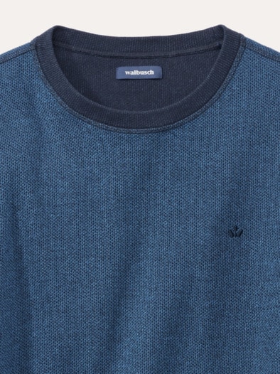 Struktur Pullover Bicolor Lichtblau