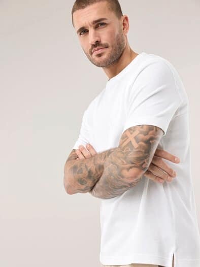 Struktur T-Shirt Weiß