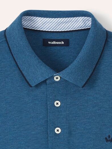 Melange Polo Mittelblau