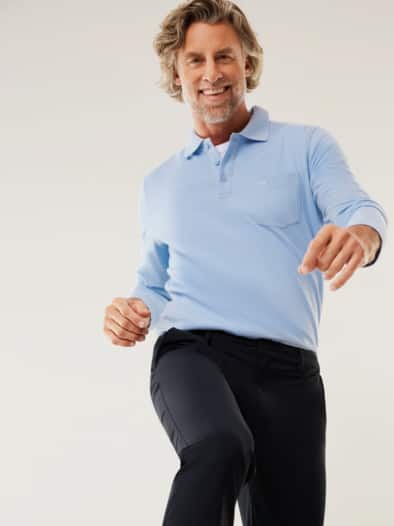 Pique-Polo Pima Cotton Hellblau