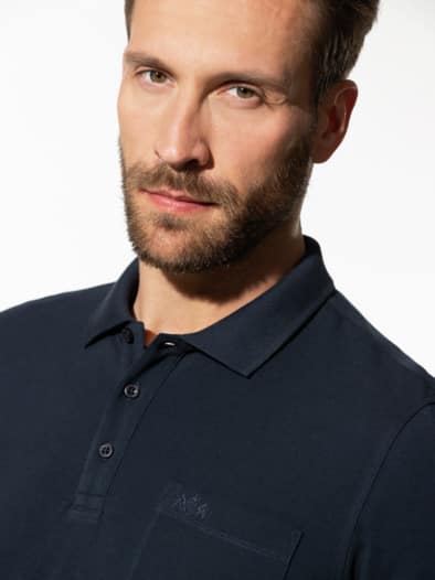 Pique-Polo Pima Cotton Marine