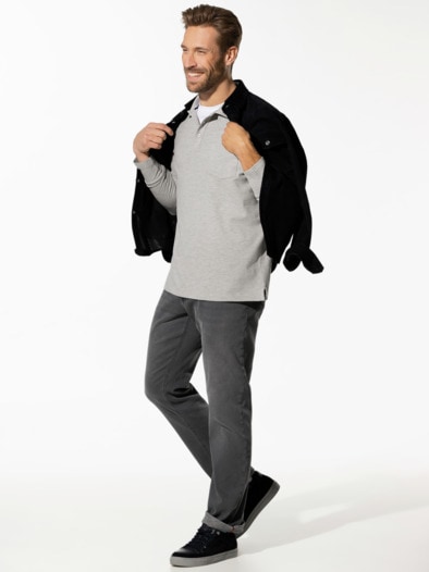 Pique-Polo Pima Cotton Mittelgrau