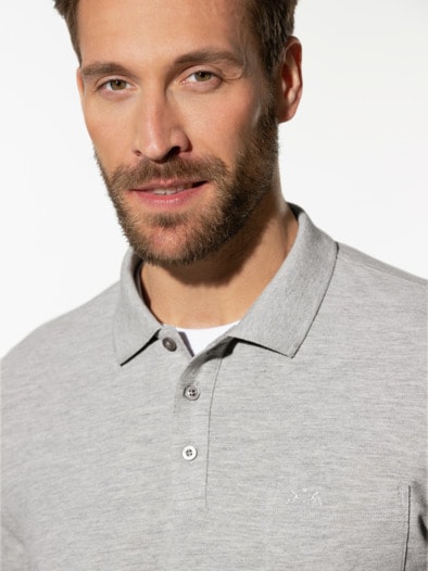 Pique-Polo Pima Cotton Mittelgrau