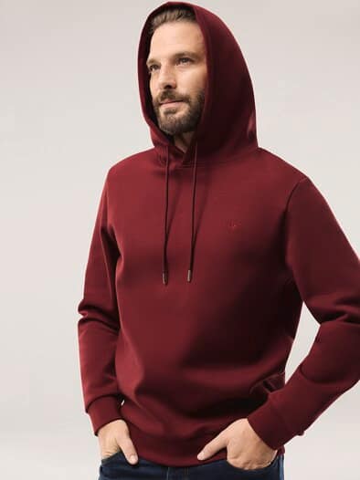Easycare Kapuzen-Sweatshirt Dunkelrot