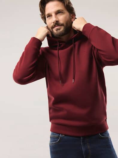 Easycare Kapuzen-Sweatshirt Dunkelrot