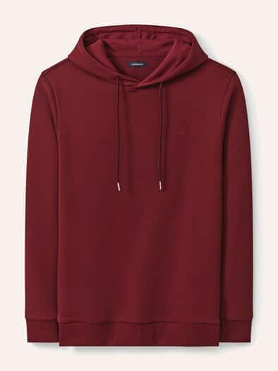 Easycare Kapuzen-Sweatshirt Dunkelrot