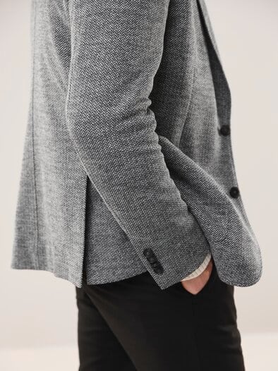 Pfeffer und Salz Jersey Sakko Schwarz/Weiß