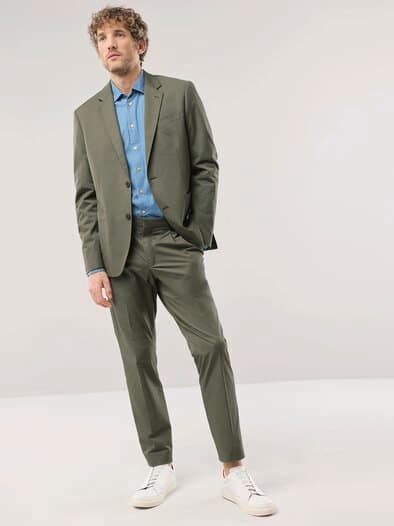 Anzug-Sakko aus Baumwollmix Khaki