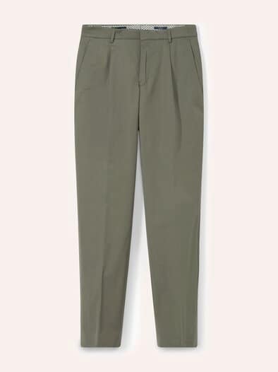 Anzug-Hose aus Baumwollmix Khaki