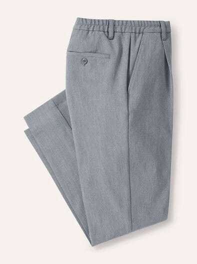 Chino mit Bundfalte Grau