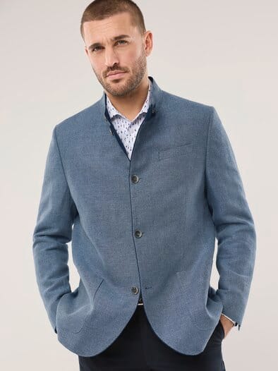 Reiseleinen-Janker Hellblau