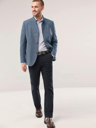 Reiseleinen-Janker Hellblau