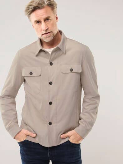 Hemdjacke aus Microvelours Beige