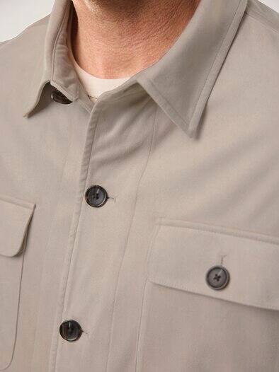 Hemdjacke aus Microvelours Beige