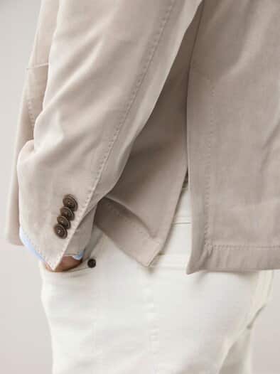 Sakko aus Waschvelours Beige