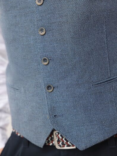 Reiseleinen-Weste Hellblau