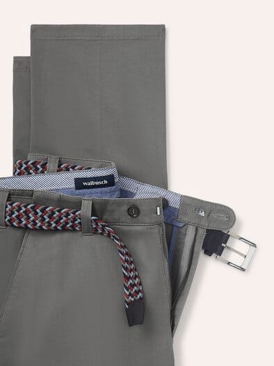 Extraglatt-Stretchbund-Chino Grau