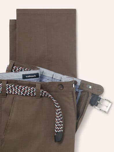 Extraglatt-Stretchbund-Chino Braun