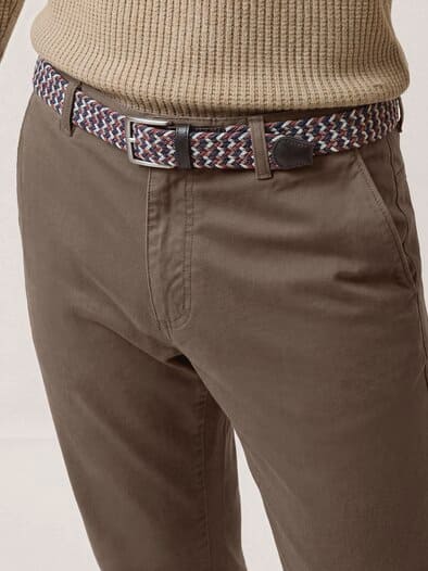 Extraglatt-Stretchbund-Chino Braun