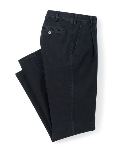 Extraglatt Flex-Bundfaltenjeans Black
