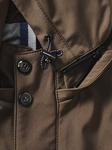 Microfaser Langjacke Graubraun