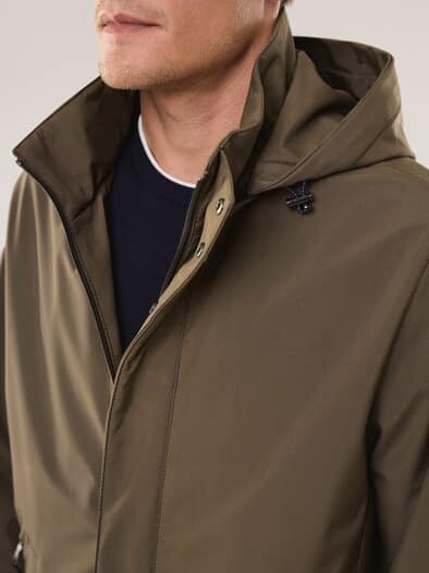 Microfaser Langjacke Graubraun