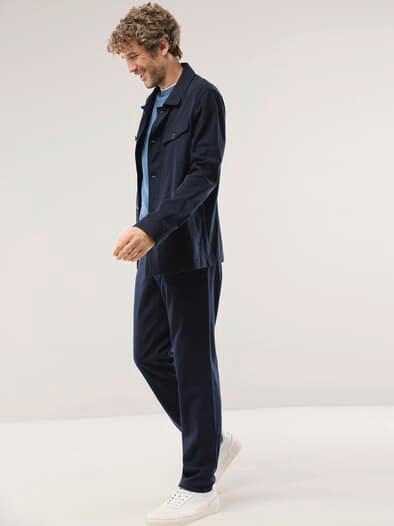 Leinen Hemdjacke Marine