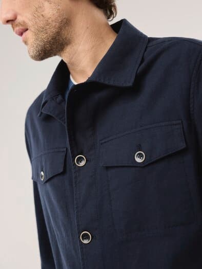 Leinen Hemdjacke Marine