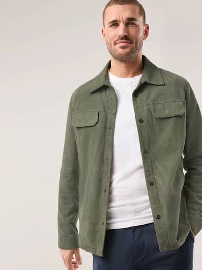 Velourslederhemdjacke Salbei