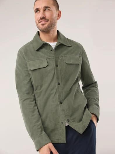 Velourslederhemdjacke Salbei