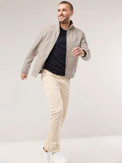 Microfaser Leichtblouson Beige