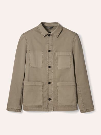 Baumwoll Hemdjacke Beige