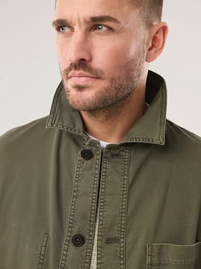 Baumwoll Hemdjacke Oliv