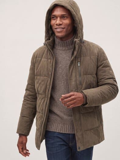 Steppjacke aus Ziegenvelours Beige